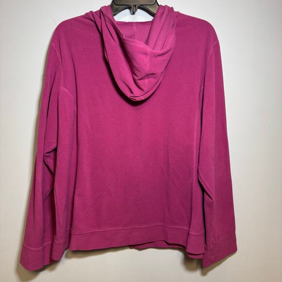 L.L. Bean women’s pink fleece full-zip hoodie. Size 2X - Picture 3 of 8